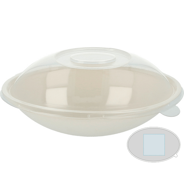 Bols Ovales avec Couvercles "Bionic" Bagasse Blanche Bols Ovales avec Couvercles "Bionic" Bagasse Blanche